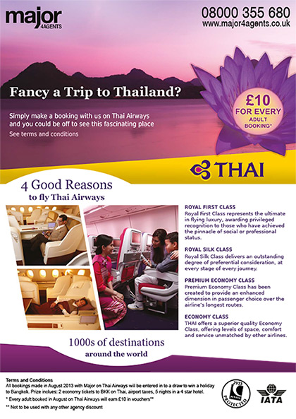 Major 4 Agents Flyer – Thai Airways promotion (front)