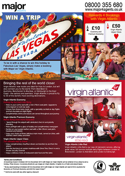 Major 4 Agents Flyer - Virgin Atlantic promotion (front)