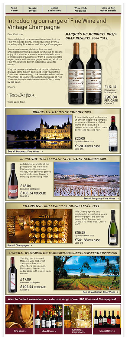 Tesco Wine by the Case - Fine Wines - Email